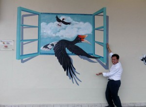 美丽的壁画让人赞赏不已。